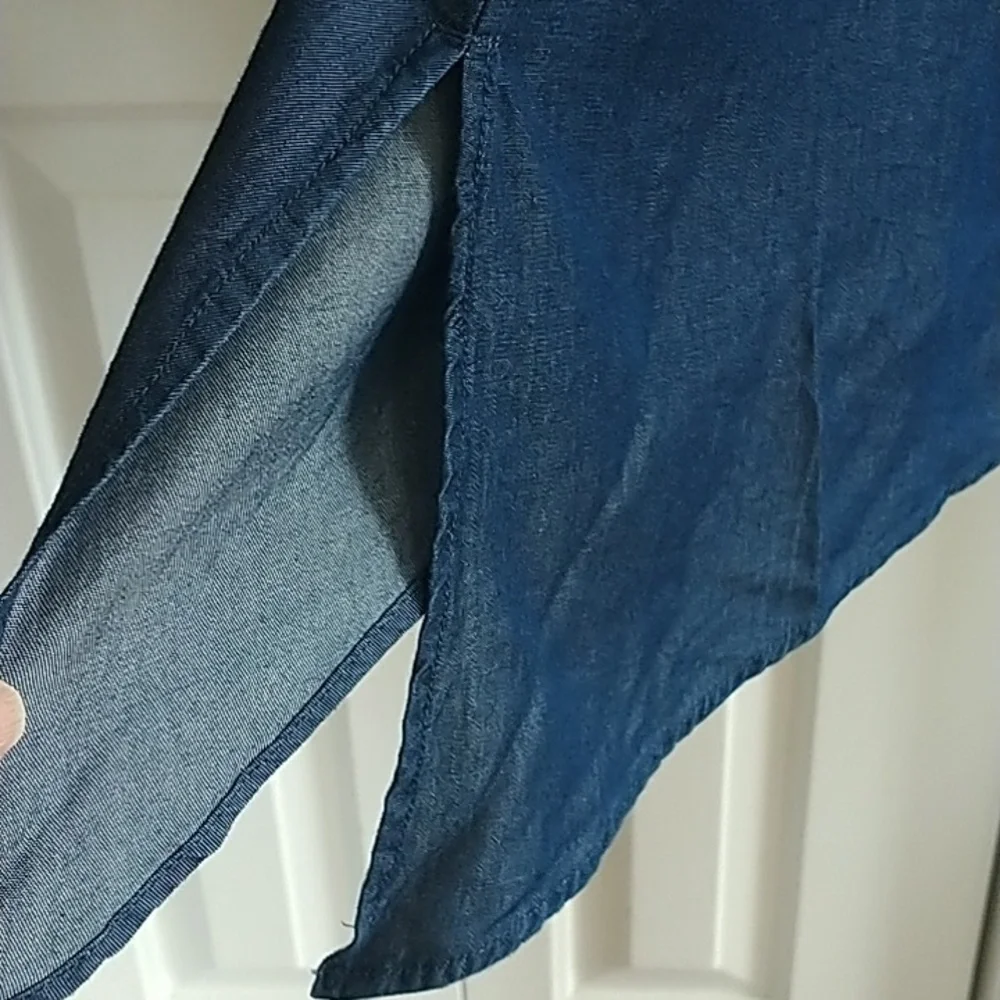 Zac & Rachel Woman's Shark Bite Hem Button Down Tunic Shirt 2X - Picture 3 of 14